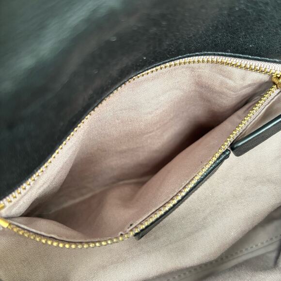 Marc by Marc Jacobs Black Leather Crossbody Bag Purse Gold Zip - Picture 10 of 16